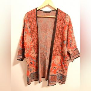 Peruvian connection pima cotton kamino sweater wrap M/L